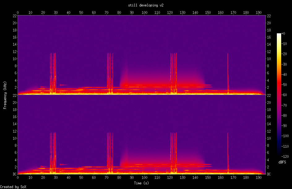 Spectrogram of still developing